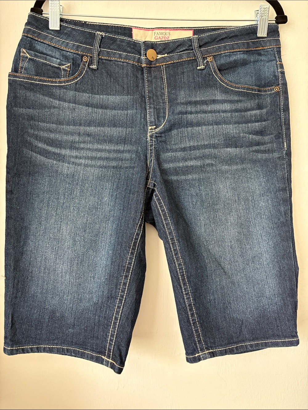 Famous Gazoz Bermuda Dark Blue Denim Shorts Size 12 - Picture 2 of 10
